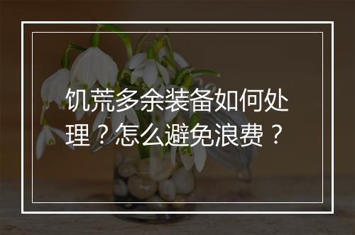 饥荒多余装备如何处理？怎么避免浪费？