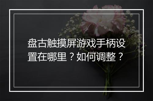 盘古触摸屏游戏手柄设置在哪里?如何调整?