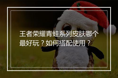 王者荣耀青蛙系列皮肤哪个最好玩?如何搭配使用?