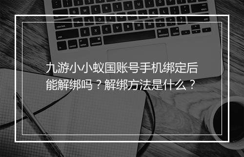 九游小小蚁国账号手机绑定后能解绑吗？解绑方法是什么？