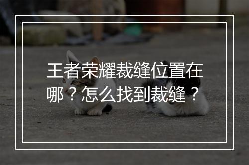 王者荣耀裁缝位置在哪？怎么找到裁缝？