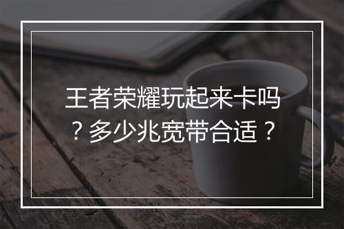 王者荣耀玩起来卡吗？多少兆宽带合适？