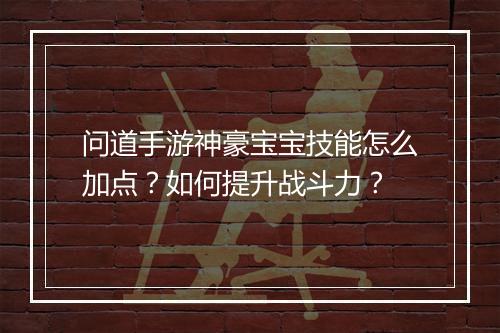 问道手游神豪宝宝技能怎么加点？如何提升战斗力？