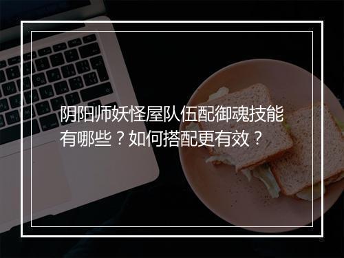 阴阳师妖怪屋队伍配御魂技能有哪些？如何搭配更有效？