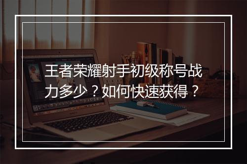 王者荣耀射手初级称号战力多少?如何快速获得?
