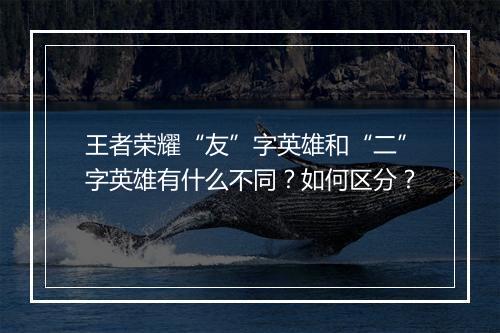 王者荣耀“友”字英雄和“二”字英雄有什么不同?如何区分?