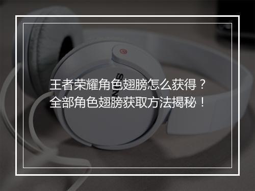 王者荣耀角色翅膀怎么获得？全部角色翅膀获取方法揭秘！