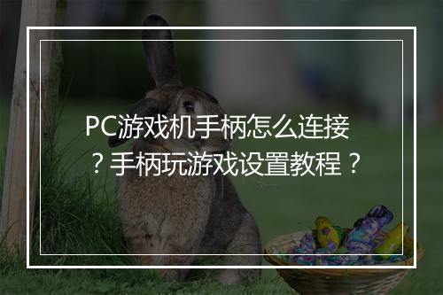 PC游戏机手柄怎么连接?手柄玩游戏设置教程?