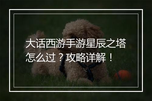 大话西游手游星辰之塔怎么过?攻略详解!