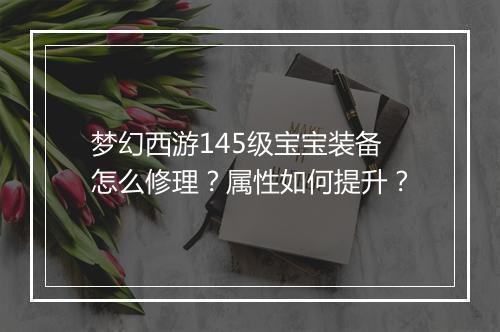 梦幻西游145级宝宝装备怎么修理?属性如何提升?