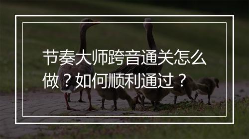 节奏大师跨音通关怎么做？如何顺利通过？