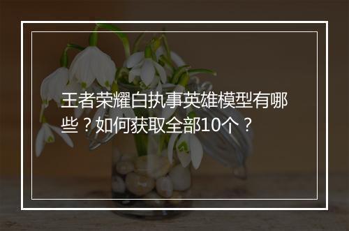 王者荣耀白执事英雄模型有哪些？如何获取全部10个？