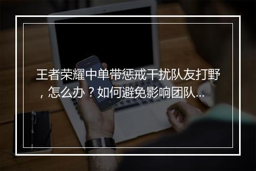 王者荣耀中单带惩戒干扰队友打野，怎么办？如何避免影响团队？