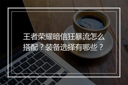 王者荣耀暗信狂暴流怎么搭配?装备选择有哪些?