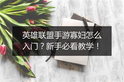 英雄联盟手游寡妇怎么入门?新手必看教学!