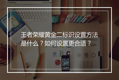 王者荣耀黄金二标识设置方法是什么？如何设置更合适？