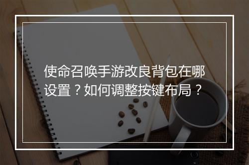 使命召唤手游改良背包在哪设置?如何调整按键布局?