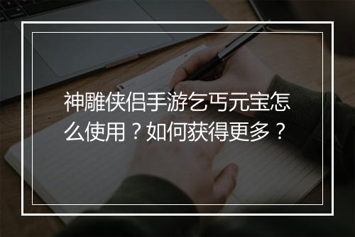 神雕侠侣手游乞丐元宝怎么使用？如何获得更多？