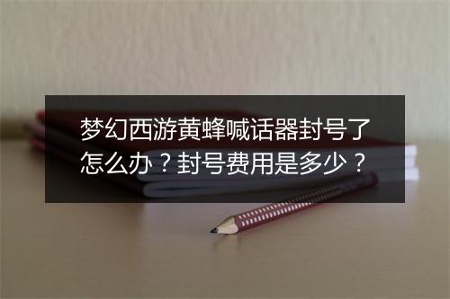 梦幻西游黄蜂喊话器封号了怎么办?封号费用是多少?