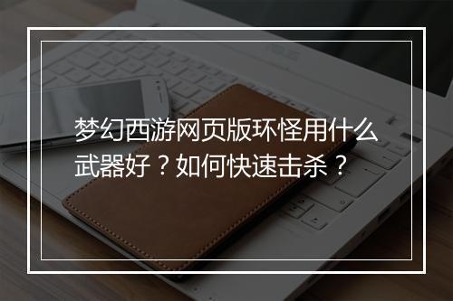 梦幻西游网页版环怪用什么武器好?如何快速击杀?