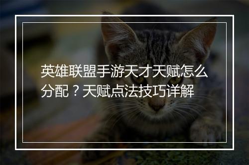 英雄联盟手游天才天赋怎么分配?天赋点法技巧详解