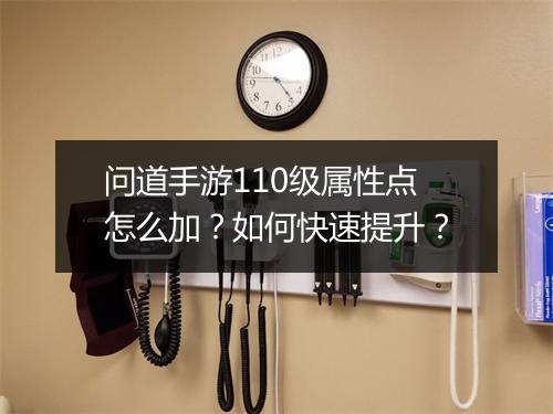 问道手游110级属性点怎么加？如何快速提升？