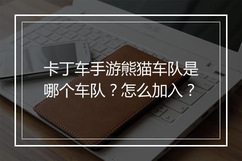 卡丁车手游熊猫车队是哪个车队?怎么加入?