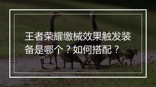 王者荣耀缴械效果触发装备是哪个?如何搭配?