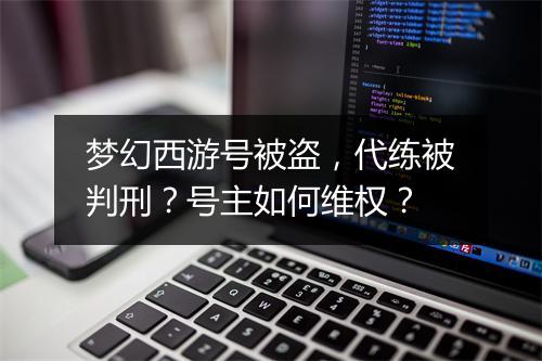 梦幻西游号被盗，代练被判刑？号主如何维权？