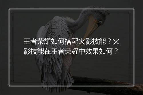 王者荣耀如何搭配火影技能?火影技能在王者荣耀中效果如何?