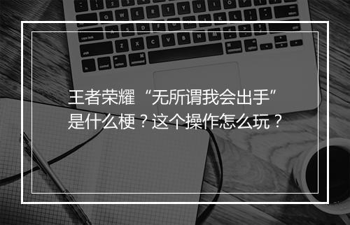 王者荣耀“无所谓我会出手”是什么梗?这个操作怎么玩?