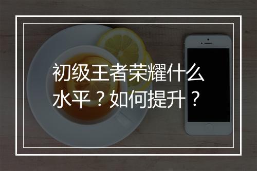 初级王者荣耀什么水平?如何提升?