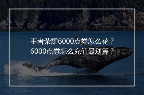 王者荣耀6000点券怎么花？6000点券怎么充值最划算？