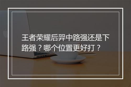 王者荣耀后羿中路强还是下路强？哪个位置更好打？