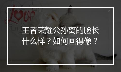 王者荣耀公孙离的脸长什么样?如何画得像?