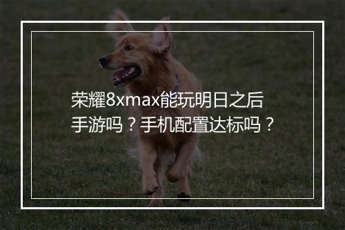 荣耀8xmax能玩明日之后手游吗?手机配置达标吗?