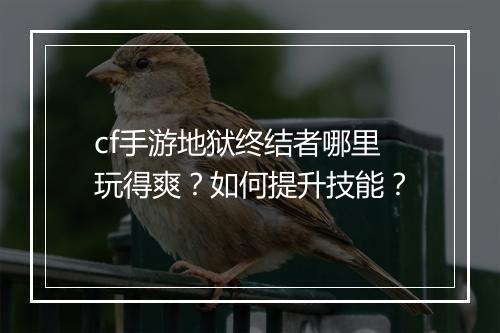 cf手游地狱终结者哪里玩得爽?如何提升技能?