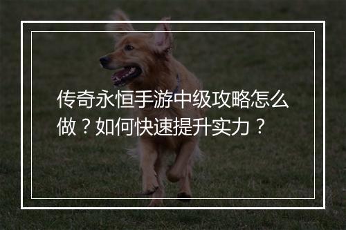 传奇永恒手游中级攻略怎么做？如何快速提升实力？