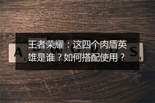 王者荣耀：这四个肉盾英雄是谁？如何搭配使用？