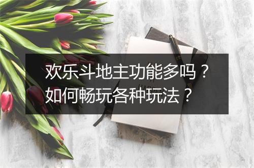 欢乐斗地主功能多吗?如何畅玩各种玩法?
