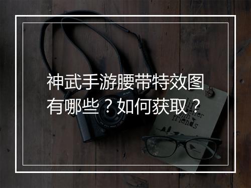 神武手游腰带特效图有哪些?如何获取?