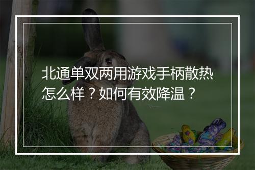 北通单双两用游戏手柄散热怎么样?如何有效降温?