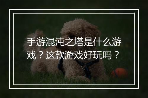 手游混沌之塔是什么游戏?这款游戏好玩吗?