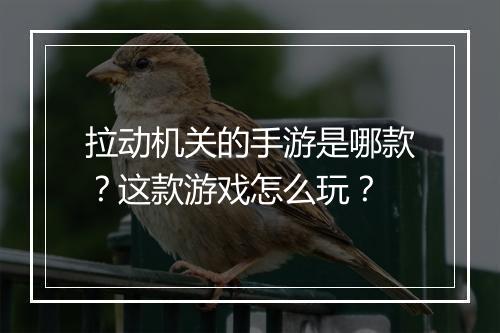 拉动机关的手游是哪款？这款游戏怎么玩？