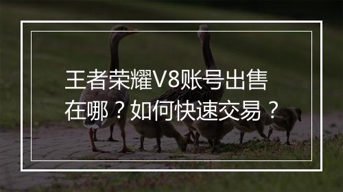 王者荣耀V8账号出售在哪？如何快速交易？