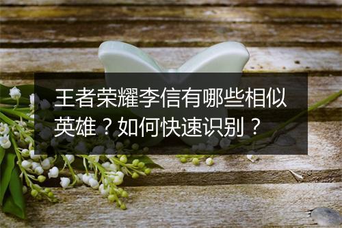 王者荣耀李信有哪些相似英雄?如何快速识别?