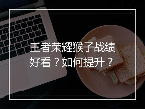 王者荣耀猴子战绩好看？如何提升？