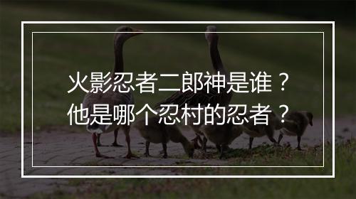 火影忍者二郎神是谁?他是哪个忍村的忍者?
