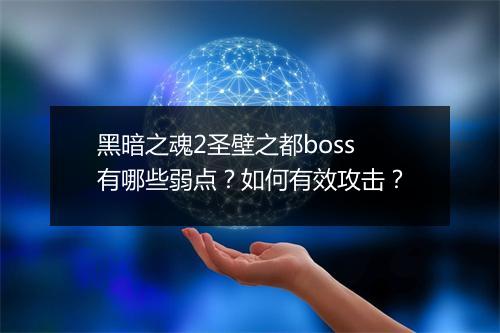 黑暗之魂2圣壁之都boss有哪些弱点？如何有效攻击？