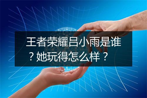 王者荣耀吕小雨是谁？她玩得怎么样？